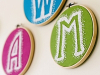 ﻿Flax n Twine Embroidery Hoop Monogram